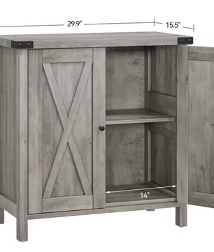 2-Deurs Farmhouse Buffetkast – Opbergkast met Verstelbare Planken, 40×76×80 cm