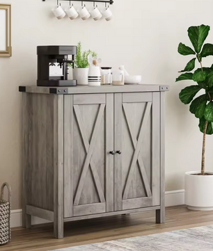 2-Deurs Farmhouse Buffetkast – Opbergkast met Verstelbare Planken, 40×76×80 cm