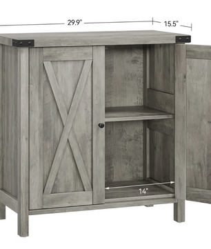 2-Deurs Farmhouse Buffetkast – Opbergkast met Verstelbare Planken, 40×76×80 cm