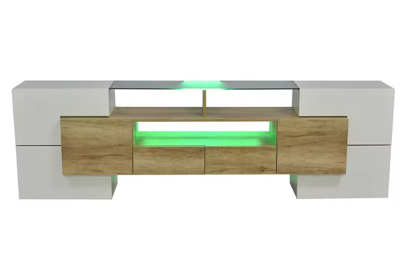 Modern Hoogglans TV-Lowboard – Kast met LED-Verlichting, 200 cm