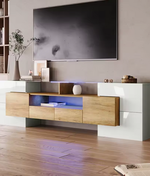 Modern Hoogglans TV-Lowboard – Kast met LED-Verlichting, 200 cm