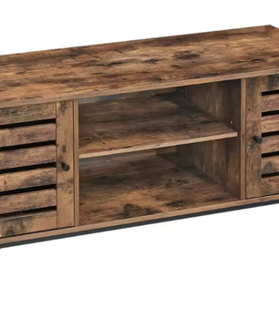 Industriëel TV-Lowboard 110 cm – Kast met Lameldeuren en Verstelbaar Schap