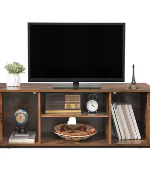 Industriëel TV-Lowboard 110 cm – Kast met Lameldeuren en Verstelbaar Schap