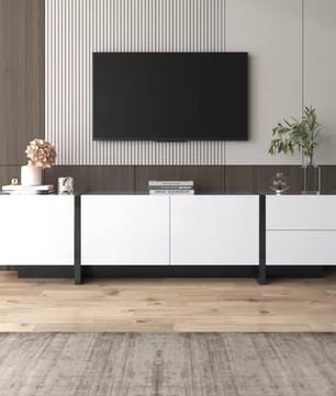 Modern Hoogglans TV-Lowboard 190 cm – Kast met Laden en Deuren