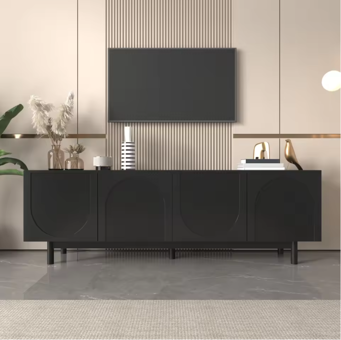 TV-meubel 175 cm – Modern Lowboard met Deuren en Verstelbare Planken