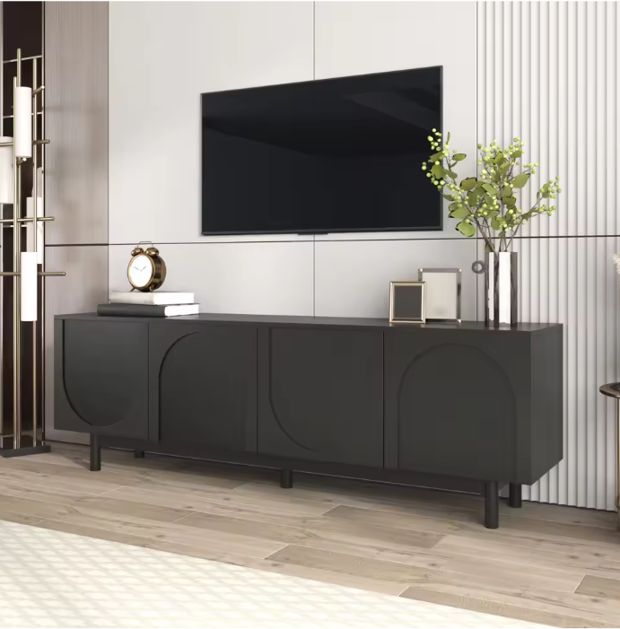 TV-meubel 175 cm – Modern Lowboard met Deuren en Verstelbare Planken