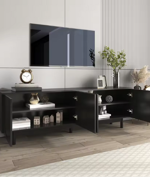 TV-meubel 175 cm – Modern Lowboard met Deuren en Verstelbare Planken