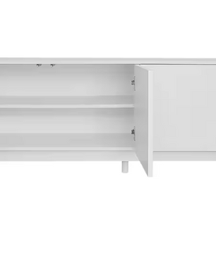 TV-meubel 175 cm – Wit Lowboard met Deuren en Verstelbare Planken