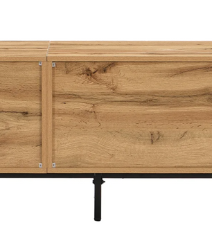 TV-meubel 190 cm – Lowboard met LED-verlichting en Glasplanken