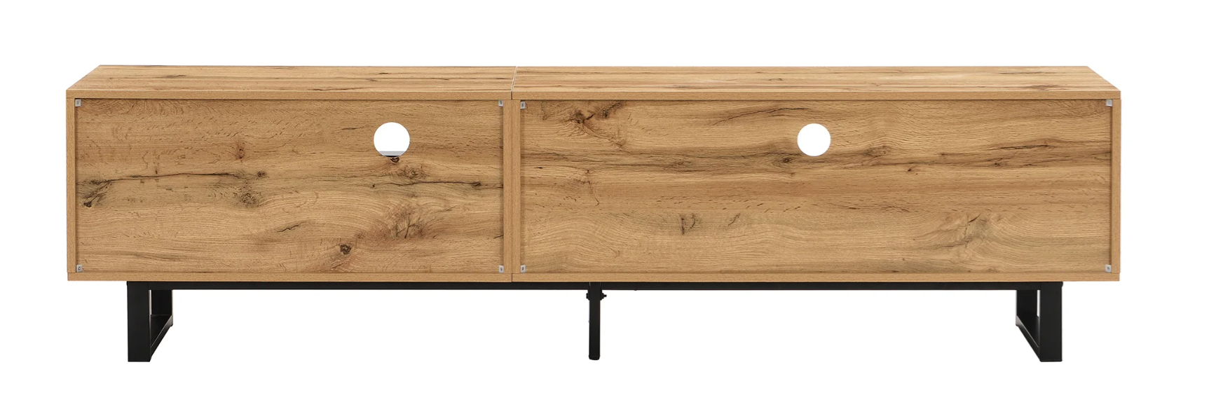 TV-meubel 190 cm – Lowboard met LED-verlichting en Glasplanken