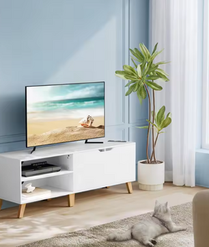 TV-meubel 140 cm – Modern Lowboard met Magnetische Deur en Verstelbare Planken