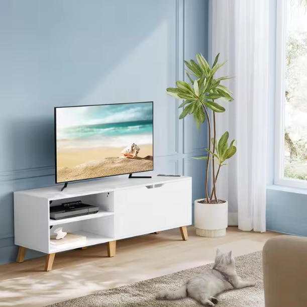 TV-meubel 140 cm – Modern Lowboard met Magnetische Deur en Verstelbare Planken