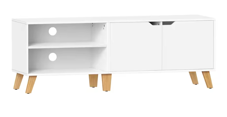TV-meubel 140 cm – Modern Lowboard met Magnetische Deur en Verstelbare Planken
