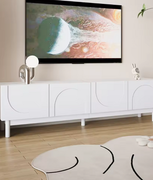 Lowboard met Golvende Deuren – Moderne TV-Kast met Opbergruimte en Stabiele Poten (169×34×45,5 cm)