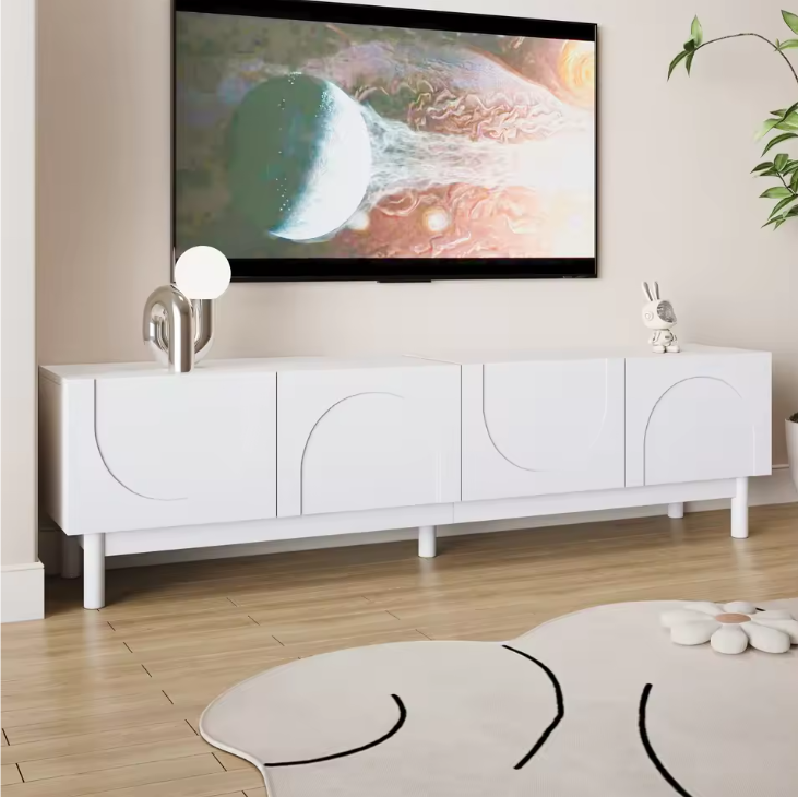 Lowboard met Golvende Deuren – Moderne TV-Kast met Opbergruimte en Stabiele Poten (169×34×45,5 cm)