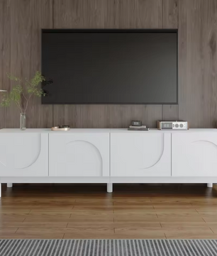 Lowboard met Golvende Deuren – Moderne TV-Kast met Opbergruimte en Stabiele Poten (169×34×45,5 cm)