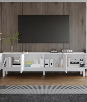 Lowboard met Golvende Deuren – Moderne TV-Kast met Opbergruimte en Stabiele Poten (169×34×45,5 cm)