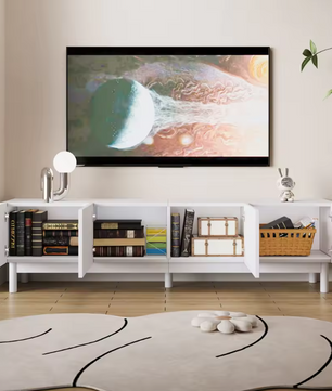 Lowboard met Golvende Deuren – Moderne TV-Kast met Opbergruimte en Stabiele Poten (169×34×45,5 cm)