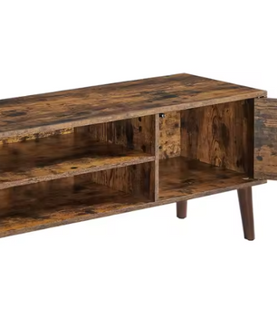 Vintage Lowboard 120 cm – TV-Meubel met Kastdeur en Open Vakken