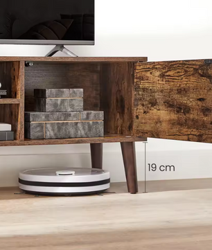 Vintage Lowboard 120 cm – TV-Meubel met Kastdeur en Open Vakken