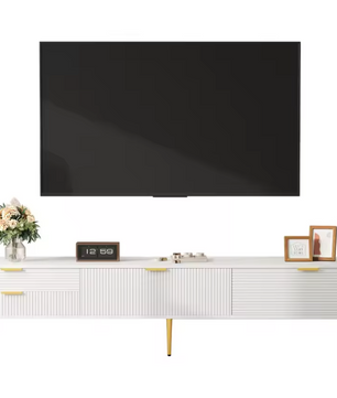 TV-Meubel 175 cm – Lowboard met Laden, Deuren en Gouden Details