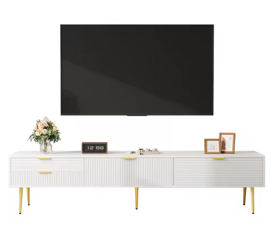 TV-Meubel 175 cm – Lowboard met Laden, Deuren en Gouden Details