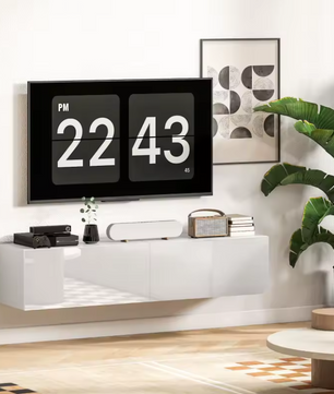 Wandgemonteerd TV-Meubel 140 cm – Zwevend Lowboard met Opbergruimte