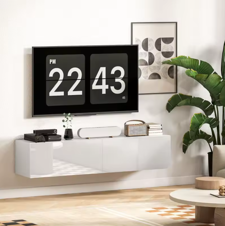 Wandgemonteerd TV-Meubel 140 cm – Zwevend Lowboard met Opbergruimte