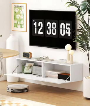 Wandgemonteerd TV-Meubel 140 cm – Zwevend Lowboard met Opbergruimte