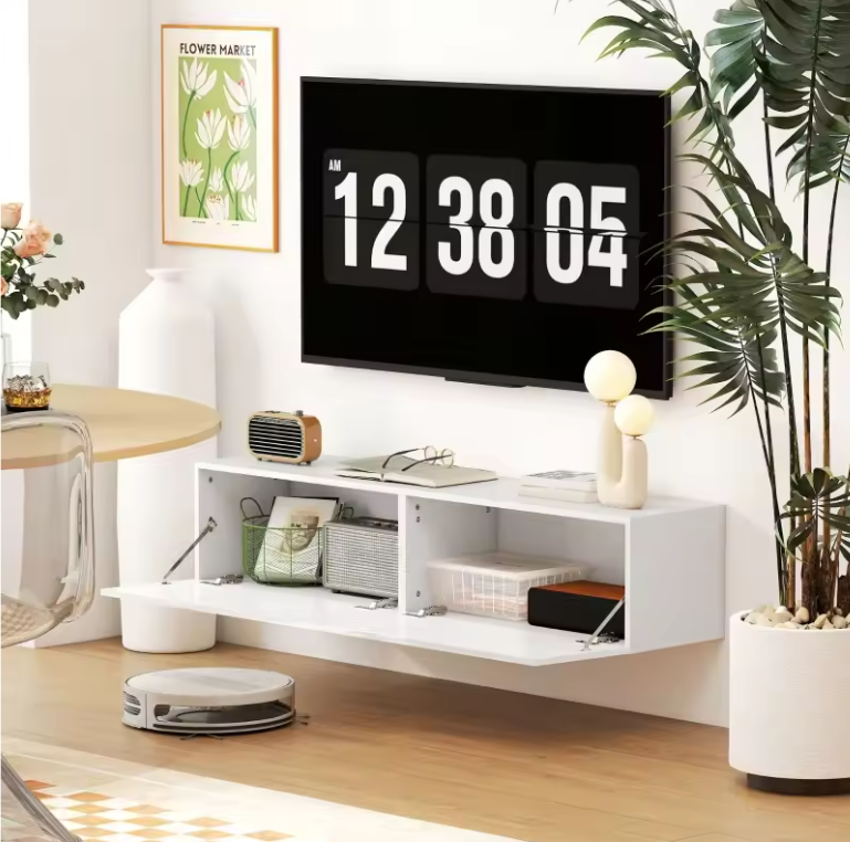 Wandgemonteerd TV-Meubel 140 cm – Zwevend Lowboard met Opbergruimte