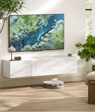 Wandgemonteerd TV-Meubel 140 cm – Zwevend Lowboard met Opbergruimte