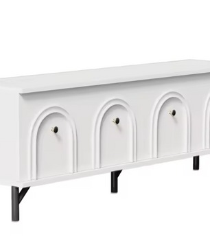 TV-Meubel 160 cm – Wit Lowboard met Deuren en Opbergruimte