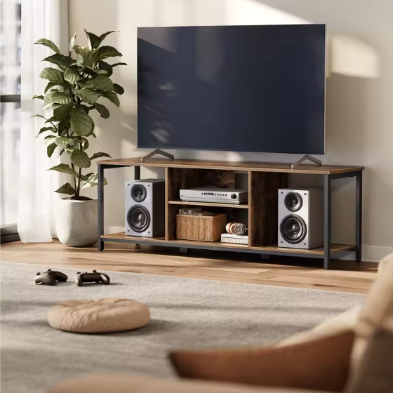 TV-Meubel 147 cm – Industrieel Lowboard met Open Vakken