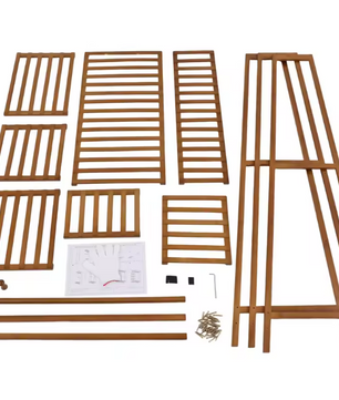 Bamboe Kledingrek met Opbergplanken – Open Wardrobe 110×40×140 cm