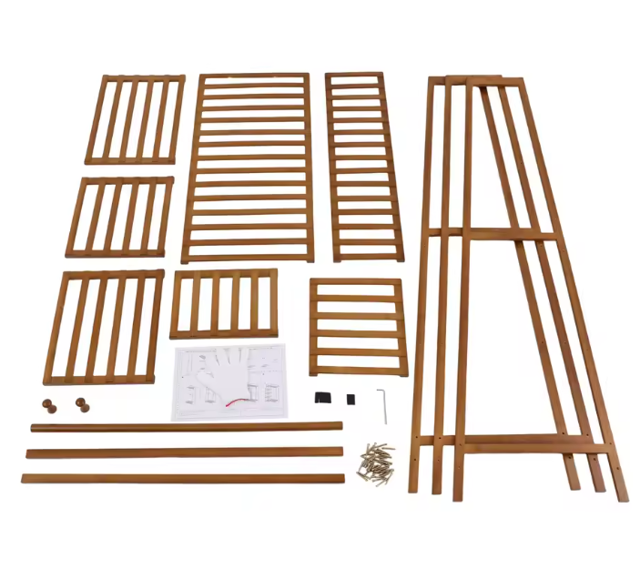 Bamboe Kledingrek met Opbergplanken – Open Wardrobe 110×40×140 cm