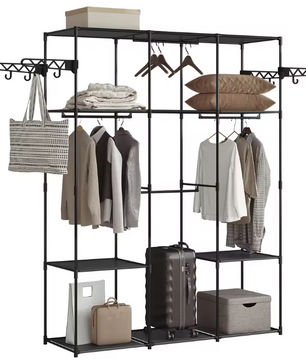 Open Kledingkast met Planken – Metalen Frame en Kledingroede