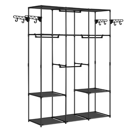 Open Kledingkast met Planken – Metalen Frame en Kledingroede