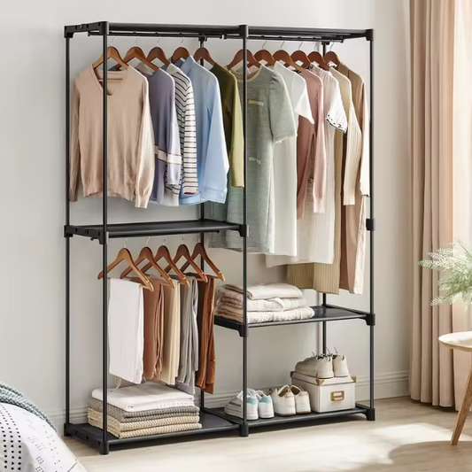 Open Kledingkast met 3 Roedes en Planken – Vrijstaand en Ruim