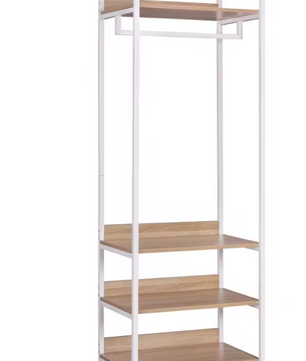 Kledingrek met 3 Planken – Hout en Staal, 170 cm Hoog