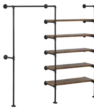 Industrieel Wandkledingrek met 5 Planken – 184 cm Hoog