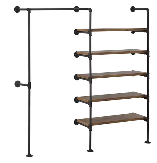 Industrieel Wandkledingrek met 5 Planken – 184 cm Hoog