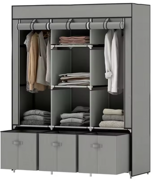 Opvouwbare Stoffen Kledingkast met Lades – 162,5 cm Hoog