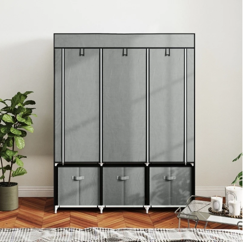 Opvouwbare Stoffen Kledingkast met Lades – 162,5 cm Hoog