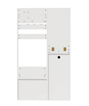 Multifunctionele Witte Hal Kast met Spiegel – Opbergkast met Lades, Kapstokhaken en Open Plank