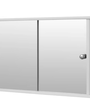 Witte Badkamer Spiegelkast – Wandkast met 2 Deuren en Verstelbare Plank