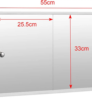 Witte Badkamer Spiegelkast – Wandkast met 2 Deuren en Verstelbare Plank