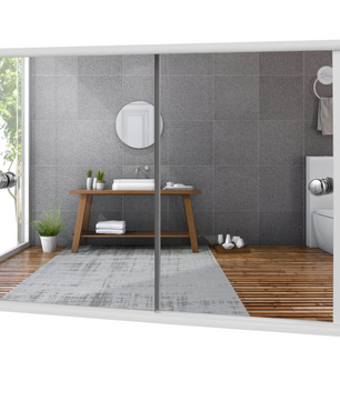 Witte Badkamer Spiegelkast – Wandkast met 2 Deuren en Verstelbare Plank