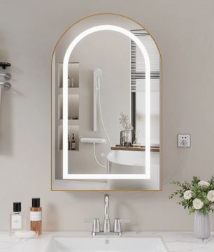 Massief Houten Badkamer Spiegelkast met LED en Anti-Fog – Modern Wandmeubel met Opbergruimte