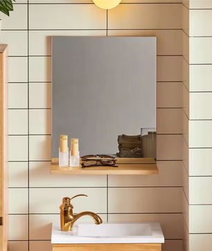 Badkamer Meubelset met Wastafel – Onderkast en Wandspiegel met Opbergruimte