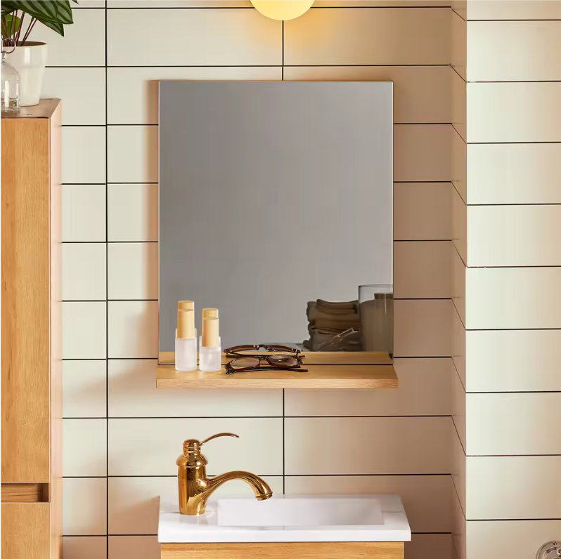 Badkamer Meubelset met Wastafel – Onderkast en Wandspiegel met Opbergruimte